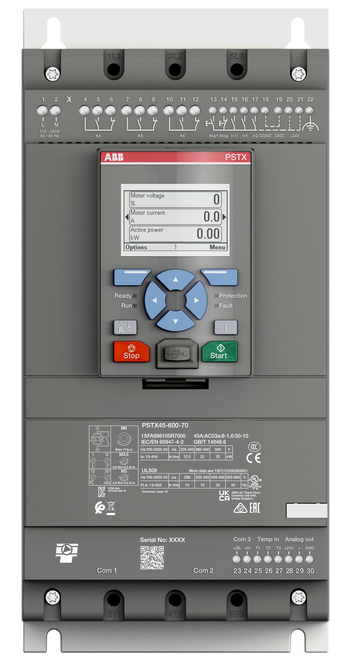 Пристрій плавного пуску ABB PSTX60-600-70, 60 А, 30 кВт