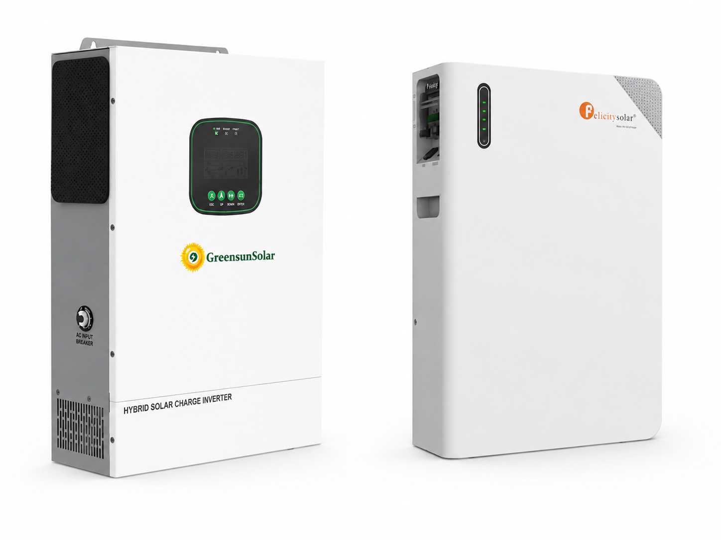 Комплект GreensunSolar SPI4862V100-500P та Felicity FLB48100WG1-H з підігрівом